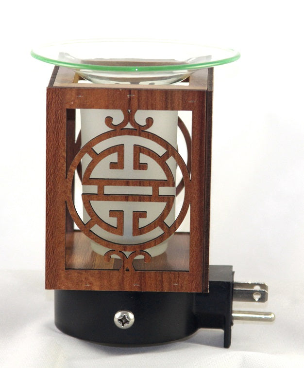 Antique Wood Wall Plug-in Oil Burner