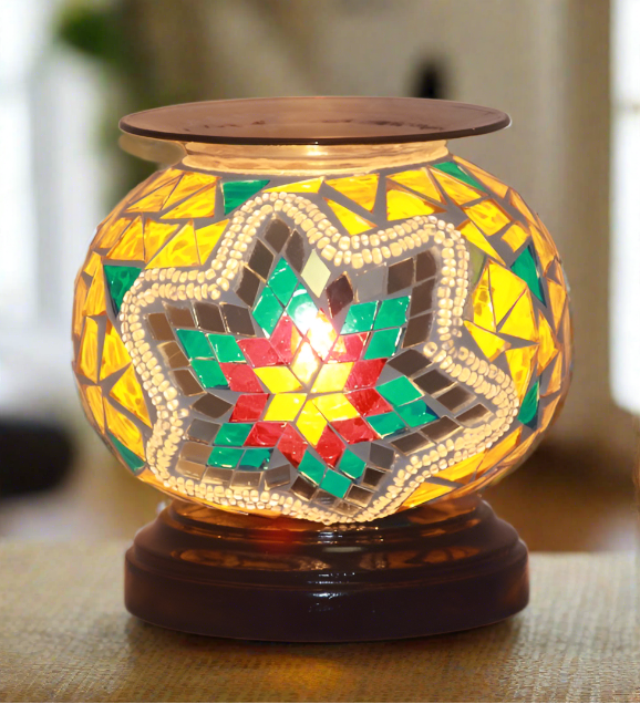 Mosaic Teal Yellow Oil Burner