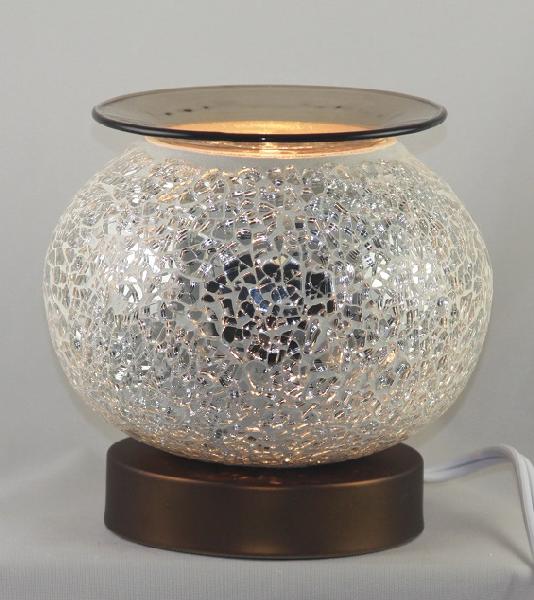 Round Crackle Glass Electric Oil Burner
