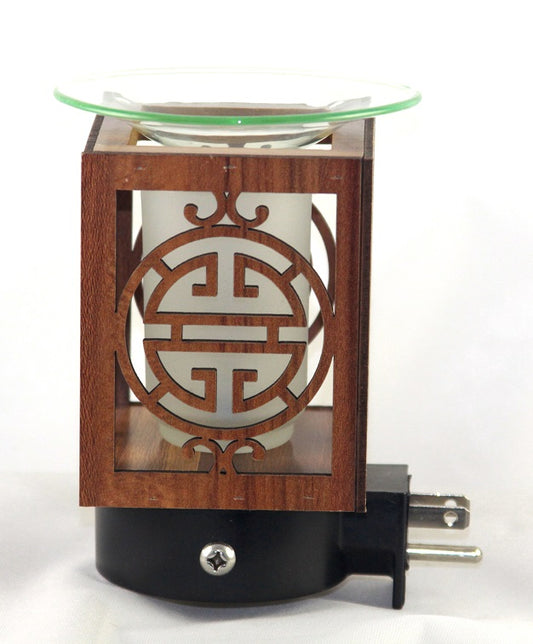 Antique Wood Wall Plug-in Oil Burner