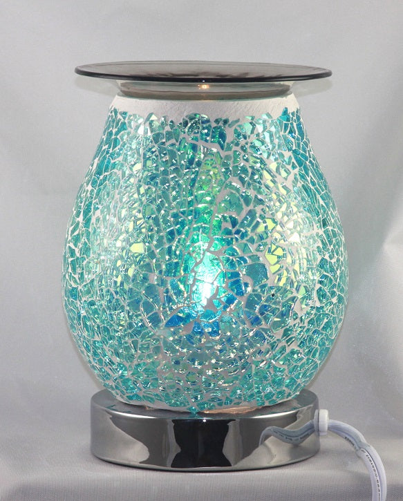 Blue Crackle Glass Oil Burner