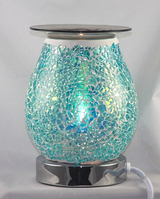 Blue Crackle Glass Oil Burner