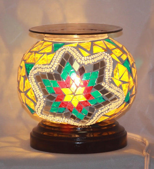 Mosaic Teal Yellow Oil Burner