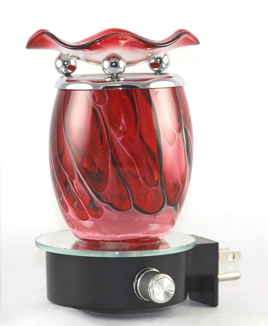 Red Tie Dye Oval Wall Burner