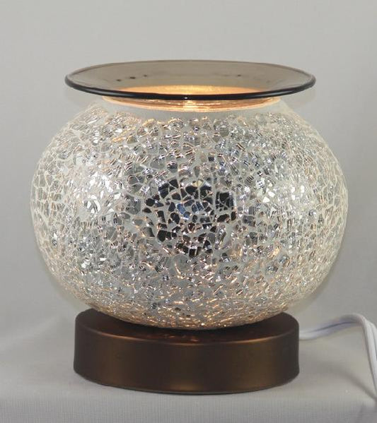 Round Crackle Glass Electric Oil Burner